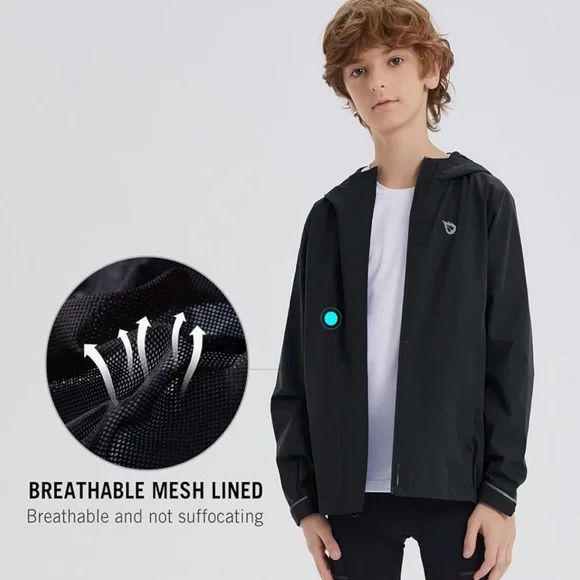 Kids Rain Jacket Windbreaker Size Large Boys Girls Women Petite Jackets P2P 20” - Picture 9 of 16